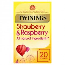TWINNINGS STRAWBERRY & RASPBERRY TEA BAGS 20'S