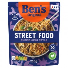 BENS RTH STREET FOOD CHOW MEIN STYLE NOODLES 250G