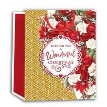 CHRISTMAS GIFT BAG FLORAL EXTRA LARGE