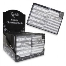 CHRISTMAS CARDS SILVER STRIPES 16'S