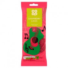 CO OP STRAWBERRY LACES 65G (1.00)