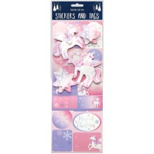 CHRISTMAS STICKER UNICORN 