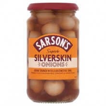 SARSONS MEDIUM & TANGY SILVERSKIN ONIONS 460G